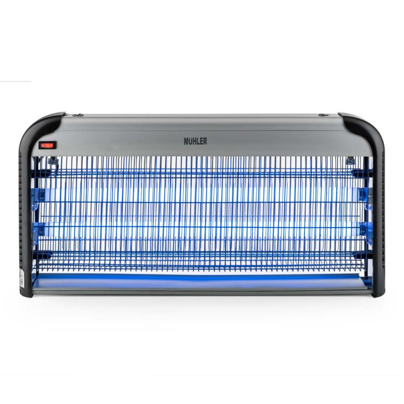 Λαμπτήρας εντόμων Muhler MIK-100 1003954, 40W, 100 m2, Ασφαλής για ανθρώπους και ζώα, Αθόρυβη λειτουργία, Μαύρο/γκρι