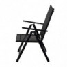 Scaun metalic pliabil Muhler 1005248, 7 pozitii, Spatar si scaun din material textil, Negru