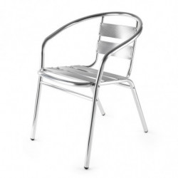 Scaun din aluminiu Muhler 1096-C 1006072, 54x55x74 cm, Argintiu