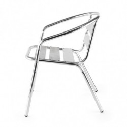 Τραπέζι αλουμινίου Muhler 1096-C 1006072, 54x55x74 cm, Ασημί