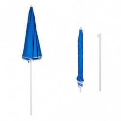 Ομπρέλα παραλίας MUHLER 2119 1008628, Ø160 cm, 195 cm ύψος, 8 νευρώσεις, UV προστασία UPF 50+, Βραχίονας Breakaway, Μπλε