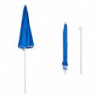 Umbrela de plaja MUHLER 2119 1008628, Ø160 cm, 195 cm inaltime, 8 spite, Protectie UV UPF 50+, Brat detasabil, Albastru