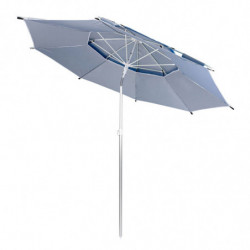 Ομπρέλα παραλίας Muhler 22511008629, Ø190 cm, Ύψος 203 cm, 8 νευρώσεις από fiberglass, Ρυθμιζόμενη κλίση, UV προστασία UPF 50+, Μπλε