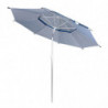 Ομπρέλα παραλίας Muhler 22511008629, Ø190 cm, Ύψος 203 cm, 8 νευρώσεις από fiberglass, Ρυθμιζόμενη κλίση, UV προστασία UPF 50+, Μπλε