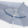 Umbrela de plaja Muhler 22511008629, Ø190 cm, Inaltime 203 cm, 8 spite din fibră de sticla, Inclinare reglabilă, protecție UV UPF 50+, Albastru