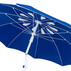 Ομπρέλα παραλίας MUHLER 2117 1008638, Ø190 cm, 210 cm ύψος, 10 νευρώσεις, UV προστασία UPF 50+, Μπλε