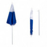 Umbrela de plaja MUHLER 2117 1008638, Ø190 cm, 210 cm inaltime, 10 spite, Protectie UV UPF 50+, Albastru