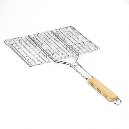 Gratar cu manere Muhler 1001837N, 32x19x47.5 cm, Maner din lemn, Inox
