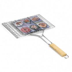 Gratar cu manere Muhler 1001837N, 32x19x47.5 cm, Maner din lemn, Inox