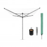 Brabantia Lift-O-Matic outdoor space 1003466, 50 m, Ρυθμιζόμενο ύψος, Μεταλλική ακίδα εκσκαφής, Θήκη, Τσάντα με κλιπς, Ανθεκτικό στη διάβρωση, Inox