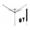 Εξωτερική απλώστρα Brabantia Lift-O-Matic Advance 90300253, 50 μ., Ρυθμιζόμενο ύψος, Βάση για στερέωση στο τσιμέντο, Θήκη, Τσάντα με μανταλάκια, Ανθεκτική στη διάβρωση, Ανοξείδωτο