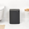 Brabantia Bo Small Trash Can 1006635, 12 L, Silent and Smooth Opening, Non-Slip Base, Black