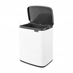 Κάδος Brabantia Bo Small 1006633, 12 l, Αθόρυβο και ομαλό άνοιγμα, Αντιολισθητική βάση, Λευκό