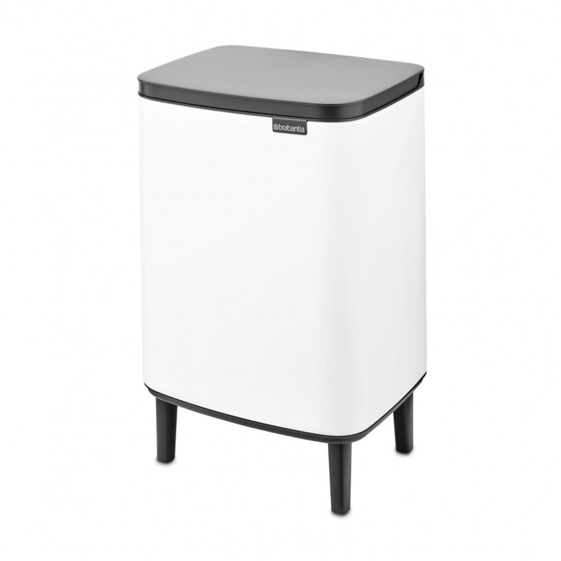 Кош за боклук Brabantia Bo Small Hi 1006647, 12 л, Плавно и безшумно отваряне, Противоплъзгаща основа, Бял