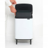 Κάδος Brabantia Bo Small Hi 1006647, 12 l, Ομαλό και αθόρυβο άνοιγμα, Αντιολισθητική βάση, Λευκό