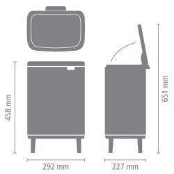 Кош за боклук Brabantia Bo Small Hi 1006647, 12 л, Плавно и безшумно отваряне, Противоплъзгаща основа, Бял