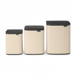 Кош за боклук Brabantia Bo Small 1008865, 4 л, Плавно и безшумно отваряне, Противоплъзгаща основа, Бежов