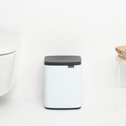 Brabantia Bo Small Trash Can 1006627, 7 L, Smooth and Quiet Opening, Non-Slip Base, White