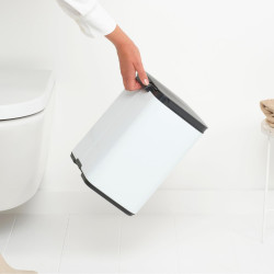 Brabantia Bo Small Trash Can 1006627, 7 L, Smooth and Quiet Opening, Non-Slip Base, White