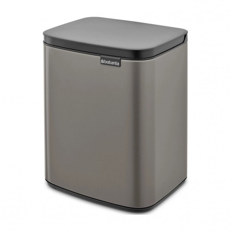 Кош за боклук Brabantia Bo Small 1006628, 7 л, Плавно и безшумно отваряне, Противоплъзгаща основа, Сив