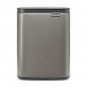 Κάδος Brabantia Bo Small 1006628, 7 L, Ομαλό και αθόρυβο άνοιγμα, Αντιολισθητική βάση, Γκρι