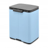 Brabantia Bo Small Trash Can 1006631, 7 L, Smooth and Quiet Opening, Non-Slip Base, Light Blue