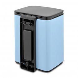 Brabantia Bo Small Trash Can 1006631, 7 L, Smooth and Quiet Opening, Non-Slip Base, Light Blue