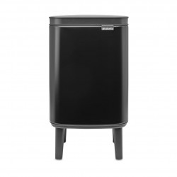 Brabantia Bo Small Hi 1006641 Trash Can, 4 L, Smooth and Silent Opening, Non-Slip Base, Black