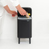 Brabantia Bo Small Hi 1006641 Trash Can, 4 L, Smooth and Silent Opening, Non-Slip Base, Black