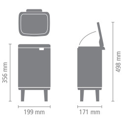 Кош за боклук Brabantia Bo Small Hi 1006641, 4 л, Плавно и безшумно отваряне, Противоплъзгаща основа, Черен