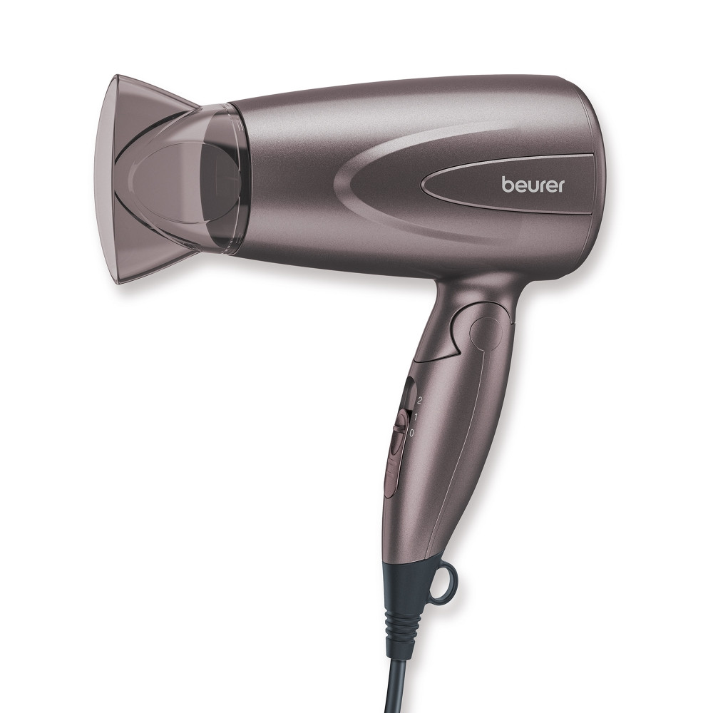 Uscator de par Beurer HC 17, 1300 W, 2 viteze, 2 trepte, Maner pliabil, Duza subtire, Concentrator, Gri