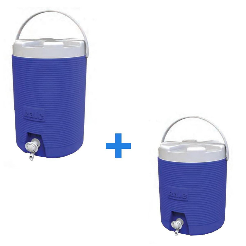 Set of 2 Kale Termos 77771 Water Thermoses, 25+11 L, Pouring Spout, Polyurethane Insulation, Handle, Blue/White