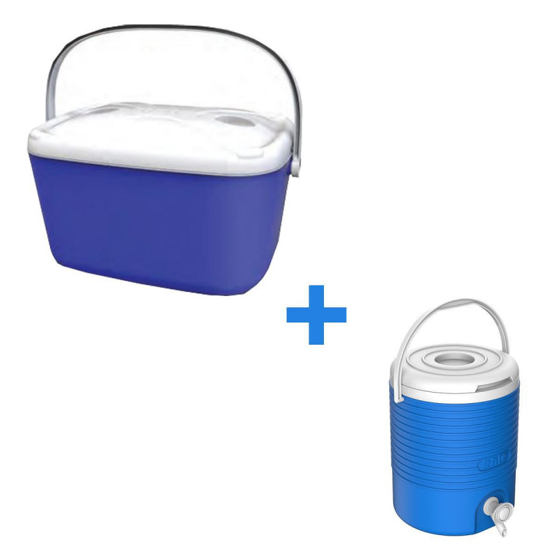 Kale Termos BUZZI 77774 Cooler and Thermos Set, 20+4.5 L, Pouring Spout, Handle, Polyurethane Insulation, Blue/White