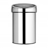 Κάδος Brabantia Touch Bin 647210, 3 L, Ομαλό και αθόρυβο άνοιγμα, Επιτοίχια τοποθέτηση, Λαμπερό ανοξείδωτο ατσάλι
