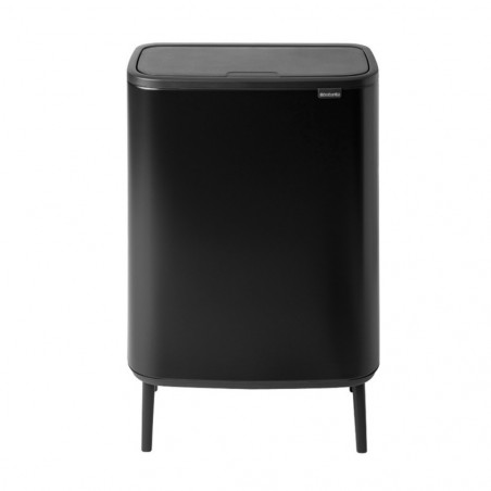 Кош за боклук Brabantia Bo Touch Hi 1001264, 2x30 л, Плътно прилепване към стена, Реглаж на краката, Черен/мат
