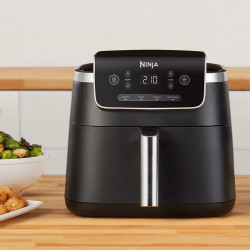 Friteuza cu aer cald Ninja AF140EU PRO, 1750W, 4.7 L, 40-240°C, 4 programe, Timer, AirCrisp, Acoperire antiaderenta, Negru