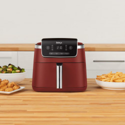Ninja AF140EUCM PRO Hot Air Fryer, 1750W, 4.7 L, 40–240°C, 4 Programs, Timer, AirCrisp, Non-stick Coating, Burgundy