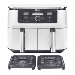 Friteuza dubla cu aer cald Ninja AF400EUWH, 2470W, 9.5 L, 6 programe, 40-240°C, Zone independente, Alb