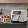 Фритюрник с горещ въздух Ninja AF400EU, 2470W, 9.5 л, 6 програми, 2 независими зони, Бял