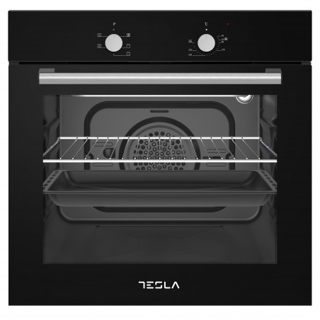 Cuptor incorporabil Tesla BO300SB, 2300 W, 56 L, 5 programe, Clasa A, Curatare cu abur, Negru