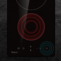 Стъклокерамичен плот за вграждане Tesla HV3201MB, 3300W, 9 степени, Таймер, Индикатор за гореща повърхност, Защита от деца, Черен
