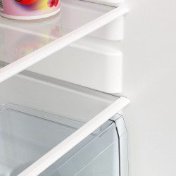 Tesla RS1100ME egyajtós hűtőszekrény, F osztályú, 113 L, LED világítás, megfordítható ajtó, fehér színű