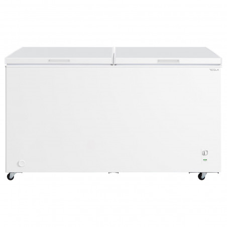 Congelator orizontal Tesla RH5001ME, 508 L, Clasa E, Control mecanic, Supercongelare, Scurgere, Alb