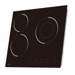 Plita vitroceramica incorporabila Tesla HV6300MB, 5700W, 9 trepte, Timer, Indicator suprafață fierbinte, Protectie copii, Negru
