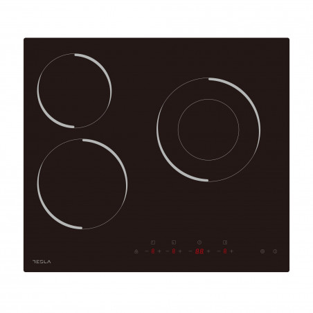 Plita vitroceramica incorporabila Tesla HV6300MB, 5700W, 9 trepte, Timer, Indicator suprafață fierbinte, Protectie copii, Negru