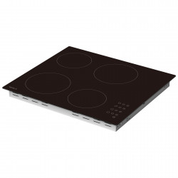 Tesla HV6402MB Built-in Glass-Ceramic Cooktop, 6600W, 9 Settings, 4 Zones, Timer, Child Lock, Residual Heat Indicator, Beveled Edge, Black