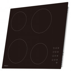 Plita vitroceramica incorporabila Tesla HV6402MB, 6600W, 9 trepte, 4 zone, Temporizator, Blocare copii, Negru