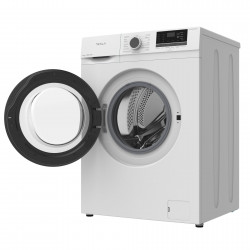 Пералня с предно зареждане Tesla WF61030K, 1950W, 6 кг, 1000 об/мин, 16 програми, Енергиен клас Е, LED дисплей, Заключване за деца, Бял