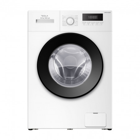 Пералня с предно зареждане Tesla WF81430T, 2050W, 8 кг, 53 л, 16 програми, 1400 об/мин, Клас A, Steam Care, LED, Бял
