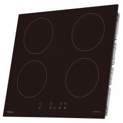 Tesla HI6401MB Built-in Glass-Ceramic Cooktop, 7200W, 4 Zones, 9 Settings, Timer, Residual Heat Indicator, Child Lock, Black